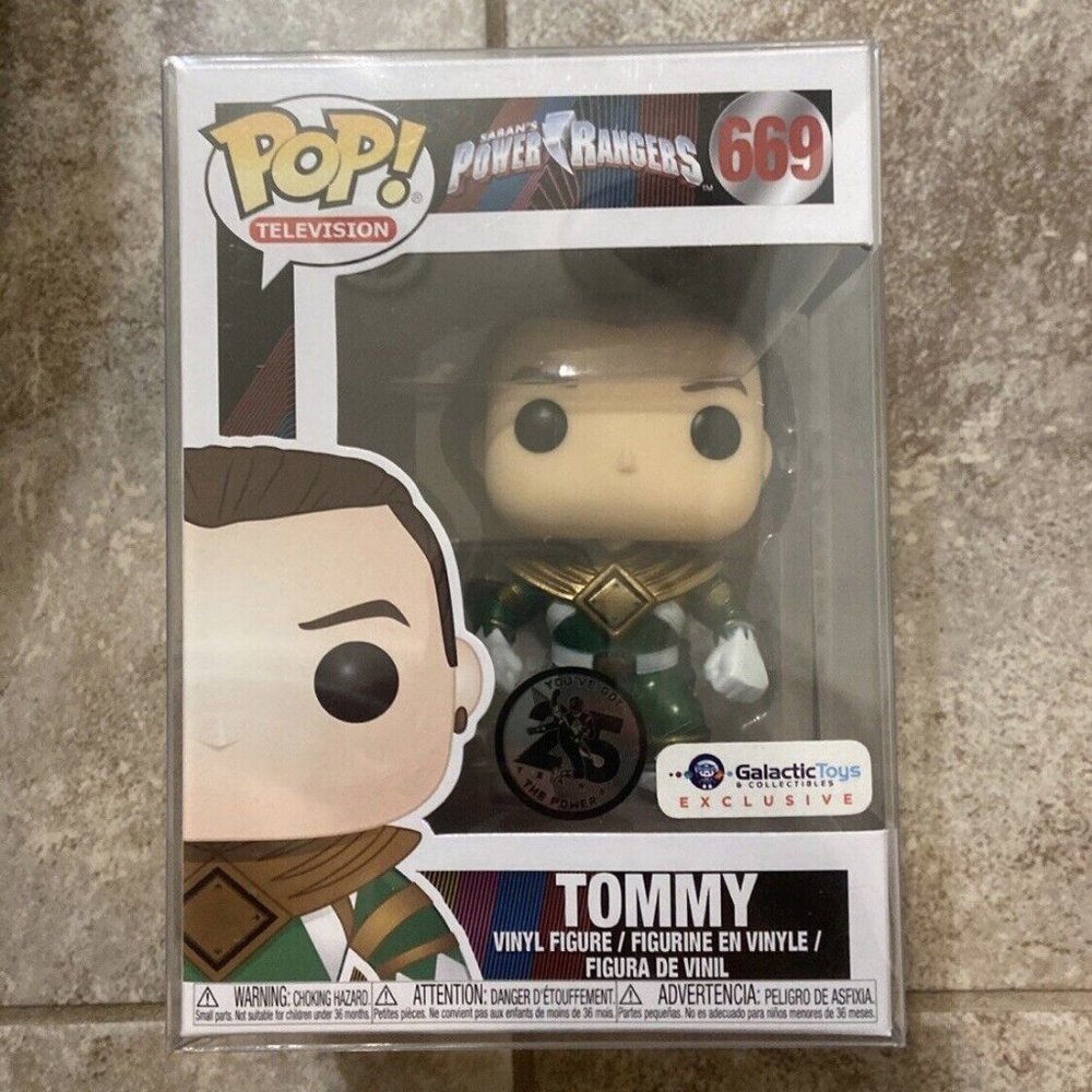 Funko Pop TV: Metallic Unmasked Green Ranger Exclusive w Pop Protector